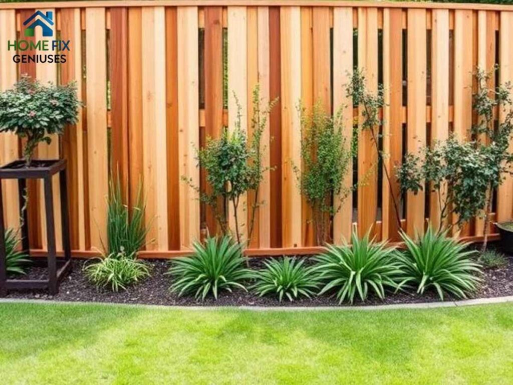 Circle Area Fence Materials Comparison Los Angeles 1 Circular wood fence installation in Los Angeles yard area