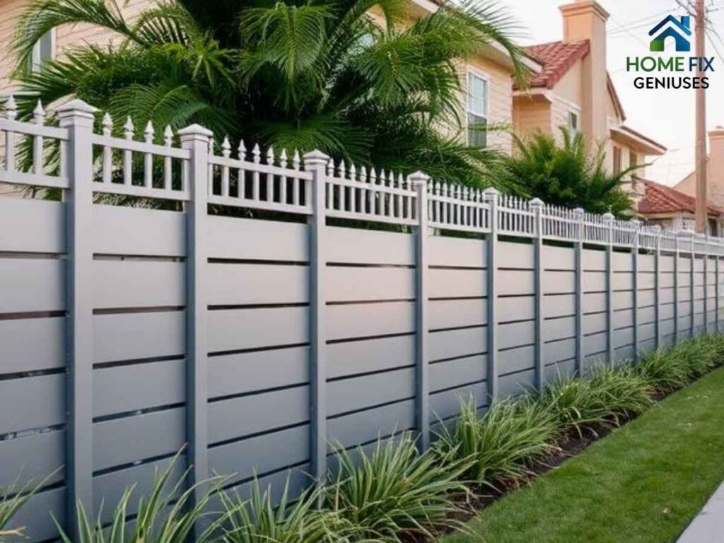 Circle Area Fence Materials Comparison Los Angeles 2 Curved aluminum fence design for Los Angeles home boundary